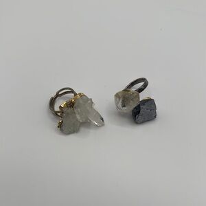 Elegant Raw Stone Rings